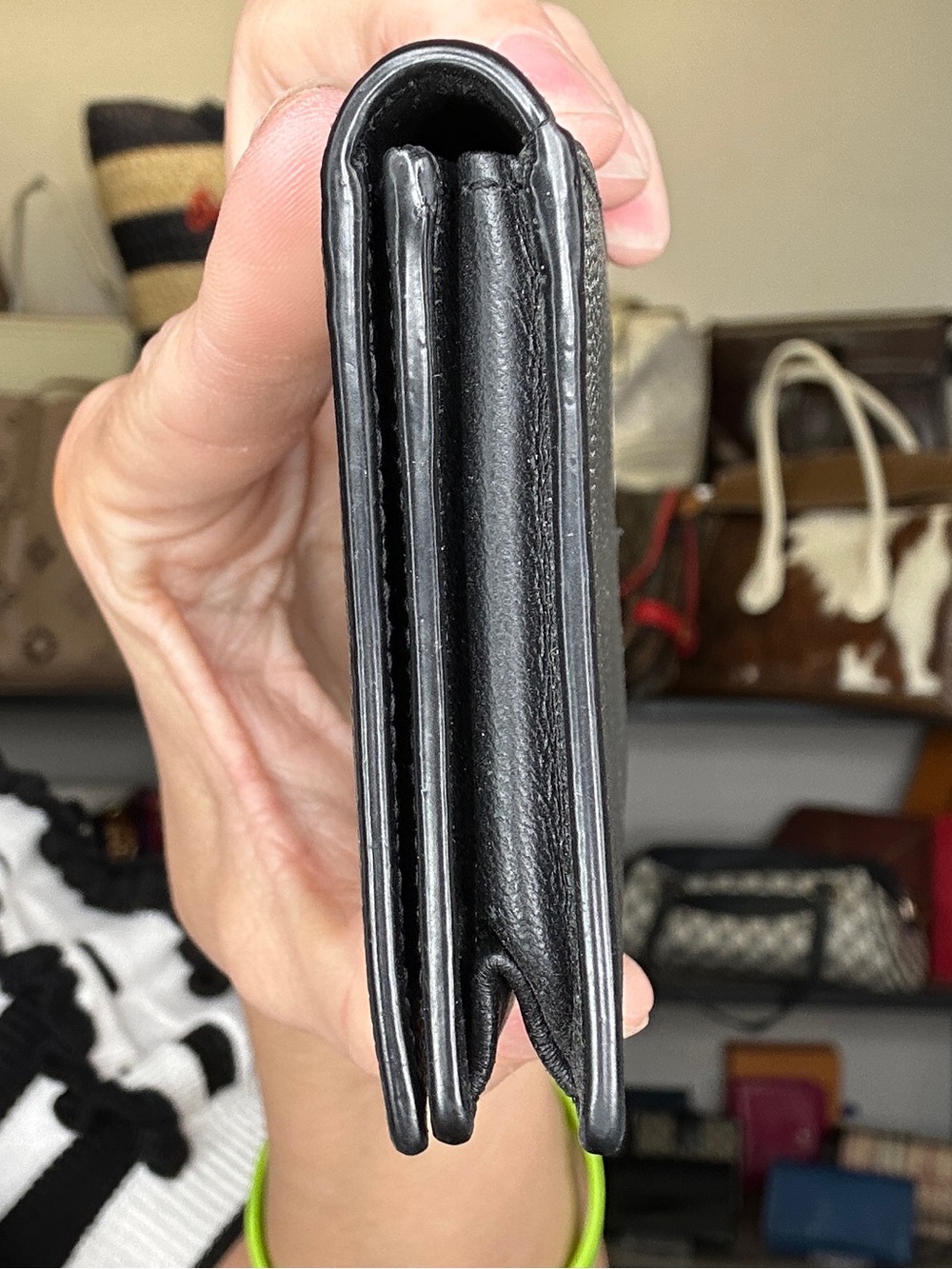 Saint Laurent Black Pebbled Leather Compact Wallet - Picture 5 of 11